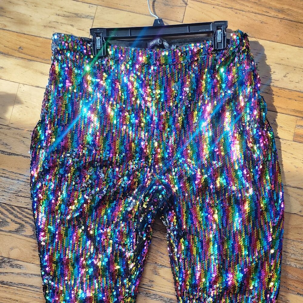 Rainbow Sequin Pants